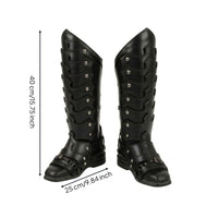Viking Leg Protection Boot Covers Steampunk Medieval Boot Covers Historical Leg Protection Decorative for Larpers, Halloween
