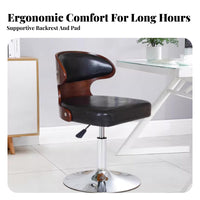 Armless Rolling Chair Adjustable Height Household Furniture 360-Degree rotate