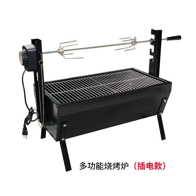 烤羊腿炉子全自动旋转烧烤架户外烤羊排烤鸡炉搪瓷烧烤炉