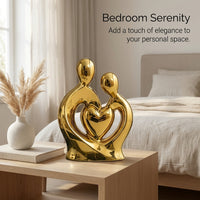 Couple Statue Abstract Sculpture for Home Decor, Romantic Couple Hugging Ceramic Figurine, Modern Mi - Image 4