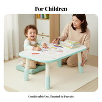 Adjustable Height rabbit Chair and Table Set Multi-Functional Child-Sized Table with 2 Chairs Easy to Clean kids' Furniture Rounded Corners for Toddlers, Preschoolers, Parents, literacy Corner, Nursery, Bedroom, Kindergarten
