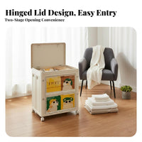 foldable Cabinet with casters Large Capacity Household Storage Foldable Design