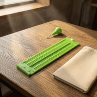 Hinged Top Braille Slate and Stylus Dot-Cell Openings Braille Writing Board Plastic Learning Aid Green