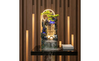 Nature-Inspired Design Rockery Water Fountain Quiet Pump Bonsai Rockery Fountain Bonsai Mountain Water Feature for Living Room, Office