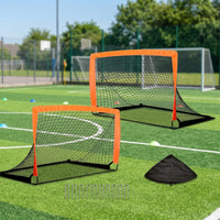 2 Pieces Soccer Goal with Ground Stakes Compact Portable Soccer Goal Stable Athletic Gear for Children, Children