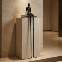 Abstract Human Sculpture Indoor Ornament Black Iron Statue Modern Seated Figure Large Size Home Decor Easy to Clean for Showroom