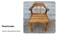 Traditional Chinese Armchair Hardwood Wood Construction Slatrear Armchair With Armrests Vintage Design for Living Room