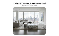 3 Pieces Elegant Design Marble Pattern Block Coffee Table High Hardness Sintered St Single Center Table Scratch-Resistant Modern Marble Top Tables Stable Structure for Interior Designers, Apartment Dwellers, Adults, Hotel Lobby, Reception Area, Lounge