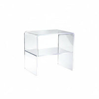 Clear Bedside Cabinet Luxury Design Transparent Accent Stand High-End