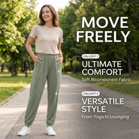 Ladies Trousers for Women UK with High Waist and Side Pockets, Loose Fit Joggers in Soft Modal Material, Plus Size Available