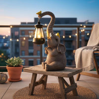 Elephant Solar Light Weather-Resistant Creature Figurine Lamp for Lawn