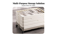 Foldable Storage Box with Wheels Large Capacity for Moving, Home, Office Workers