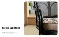 Japanese Design Leisure Chair Ergonomic Rear Rest Wicker Armchair Fan Rear Pedestal Chair Lightweight Indoor Seating