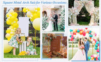 Metal Square Arch Stand for Wedding Decoration, Iron Frame, Gold Color