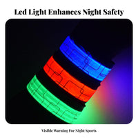 USB Rechargeable Running Safety Light High Visibility LED Armband 3 Lighting Modes for Runners, Hikers, Outdoor Activities, Walking, Parties