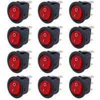 Rocker Switch KCD1 with LED, 12V 20A, Round Top Square Bottom, 20mm Hole