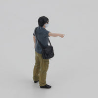 1:64 Scale Man Figurine Fine Workmanship Glasses Bag Man Model Scene Use