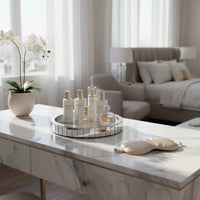 Rotating Makeup Organizer Rhinestone Decoration Rotating Cosmetic Tray Sparkling Design Household Storage for Dresser