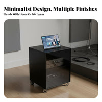 KTV Equipment Cart Sturdy & Stable Mobile Audio Cabinet Heavy Duty AV Equipment Rack on Wheels for Professionals, DJs, Stage, Studio, Home Theater