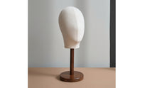 Mannequin Head with Wooden Base Professional Mannequin Head Stand Lightweight