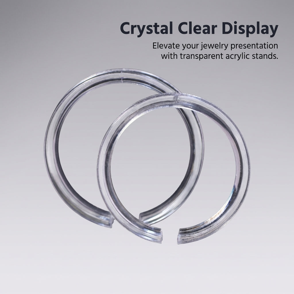 Jewelry Organiser Stand, Lightweight C Shaped Acrylic Holder, Jewellery Storage for Craft Fair Display, Clear Bracelet