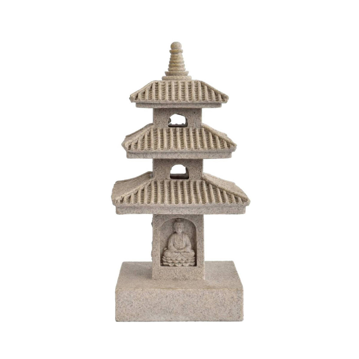Pagoda Statue with Lantern Compact Three-Tier Pagoda Outdoor for Gardeners