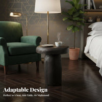 Mushroom-Shaped Log Stool Natural Aesthetic Mushroom-Shaped Stool for Homeowners