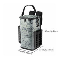 Tackle Backpack with Rod Holders EVA Hard-Shell Fishing Backpack Fishing Gear Bag Two Shoulder Straps Zippered Top