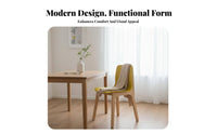 Molded Shell Chair with Wood Legs Nordic Design Dining Seat Easy Assembly Floor Protection Feet for Living Room, Reception Area