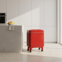 Rolling Trash Can Easy to Move Tall Kitchen Garbage Bin Wheeled for Living Room