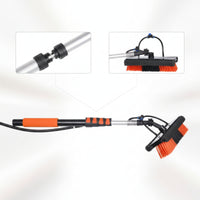 3-in-1 Solar Panel Cleaning Brush Telescoping Water Fed Pole Brush Extendable Cleaner No Ladders for Homeowners