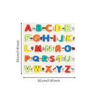 Bilingual Wooden Alphabet Puzzle Educational Wooden Letter Blocks with Puzzle Board Raised Matching Game Tactile for Preschoolers, Toddlers, Kids, Classroom, Homeschool