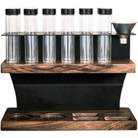 Wooden Coffee Bar Storage Rack with Test Tube Containers