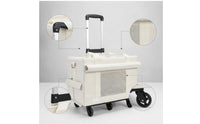 Soft-Sided Rolling Pet Carrier Telescopic Wheeled Pet Carrier Sturdy Retractable for Dog Owners