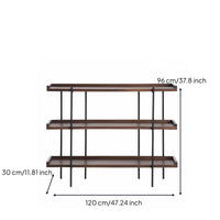 Multi-Tier Open Bookcase Wrought Iron Frame Industrial Design Bookshelf Minimalist Design Industrial Bookshelf for Collectors