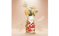 Fungi-Shaped Vase Pastel Colors Resin Vase Easy to Match Decor for Shelf, Office