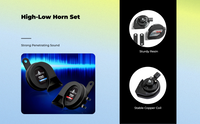 Waterproof Electric Car Horn, High & Low Tone, Universal 12V