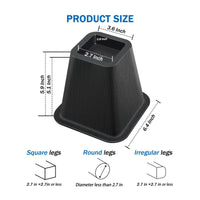 Bed Riser Block Height Increase Plastic Bed Riser Sturdy and Stable for Bedroom