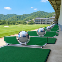 Golf Practice Range Divider, Batting Stall Partition Board, with 40cm Mirror, Stainless Steel, Double Pole