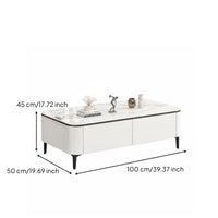 TV Stand and Coffee Table Set Scratch Resistant Sintered Stone Top TV Cabinet Large Storage Capacity Media Console and Table Set