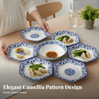 7 Pieces Dinnerware Aesthetic Design Floral Dinnerware Set Microwave Tableware for Housewarming, Entertaining