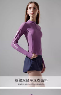 WaterTime潜水服女2025新款分体长袖防晒冲浪水母服大码潜水套装