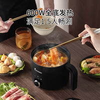 Tiny Panda Electric Hot Pot 1L Stainless Steel Inner Pot 800W 220V with Anti-Dry Protection, UK Plug