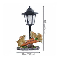 Solar Hare Statue Gift Idea Hare Solar Light Welcome Sign Garden Decor for Pathway