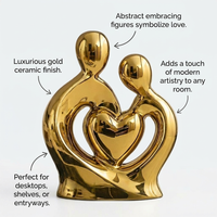 Couple Statue Abstract Sculpture for Home Decor, Romantic Couple Hugging Ceramic Figurine, Modern Mi - Image 7