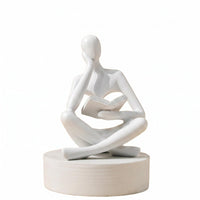 Reading Figurine Pedestal Base Book Figurine Resin for Desk