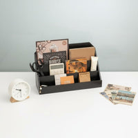 Tiered Letter Holder Solid Wood 3-Tier Wooden Desk Organizer Multi-Layer Design Wooden Postcard Display Rack for Countertop, Office, Study Room