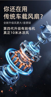 新款车载风扇家用迷你usb可折叠电风扇汽车屏幕粘贴式旋转风扇