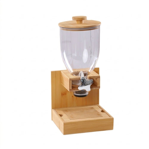 Countertop Dispenser with Wooden Base Minimalist for Pantry