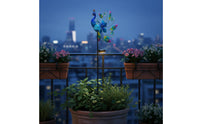 Solar Peacock Stake Translucent Globe Outdoor Decor Iron for Courtyard